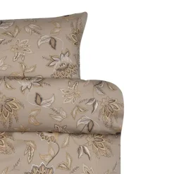 Sengetøj 140x220 cm - 100% bomuldssatin - Høie Of Scandinavia - Mille Mørk Beige