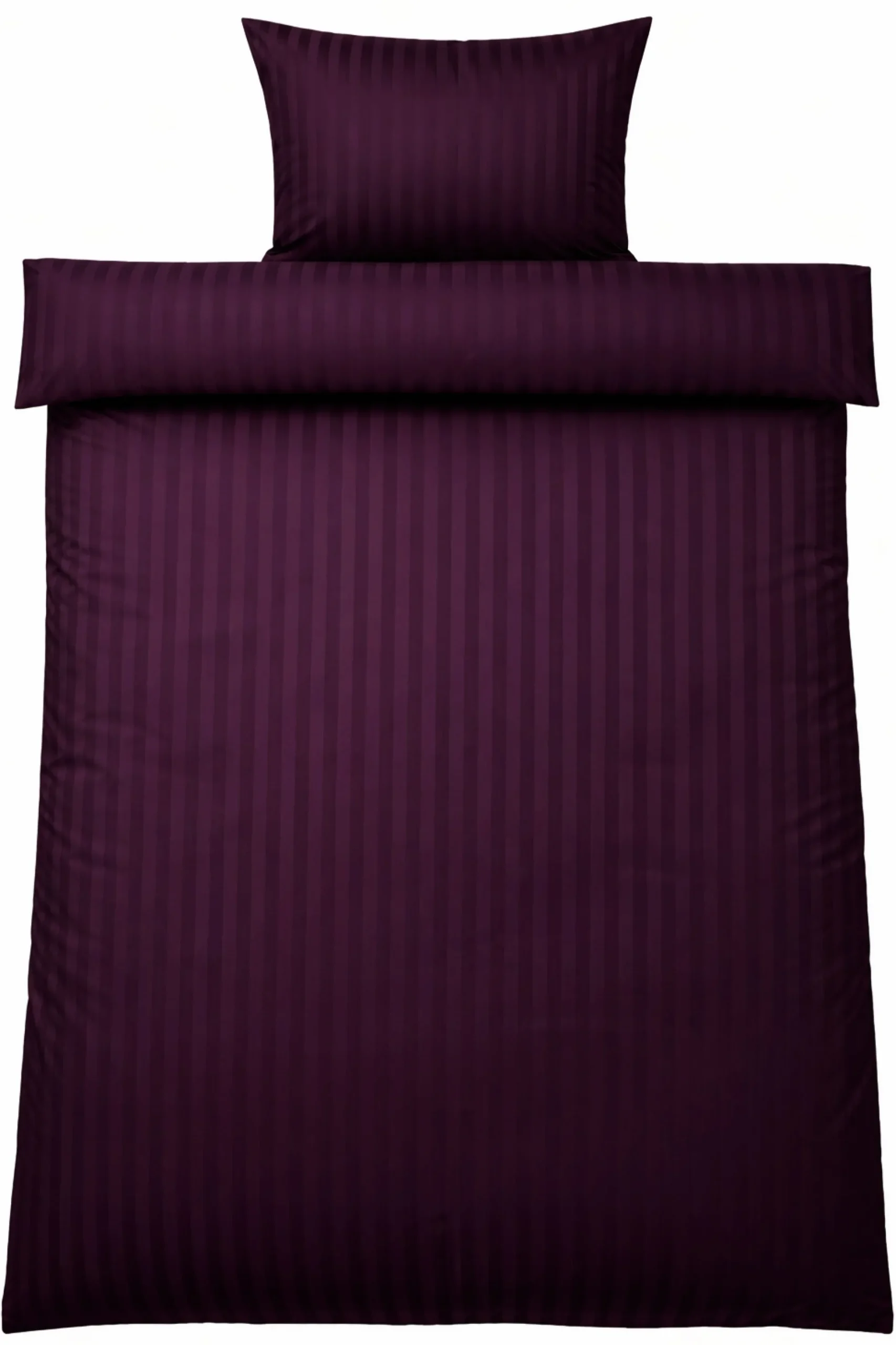 Sengetøj 140x220 cm - 100% bomuldssatin - Klassisk lilla striber