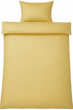 Sengetøj 140x220 cm - 100% bomuldssatin - Klassisk gule striber