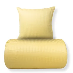Sengetøj 140x220 cm - 100% bomuldssatin - Klassisk gule striber