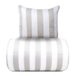 Sengetøj 140x200 cm - 100% bomuldssatin - Nordic Stripe - Brede grå striber
