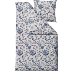 Sengetøj 140x200 cm - 100% bomuldssatin - Södahl Tapestry - Blå blomster