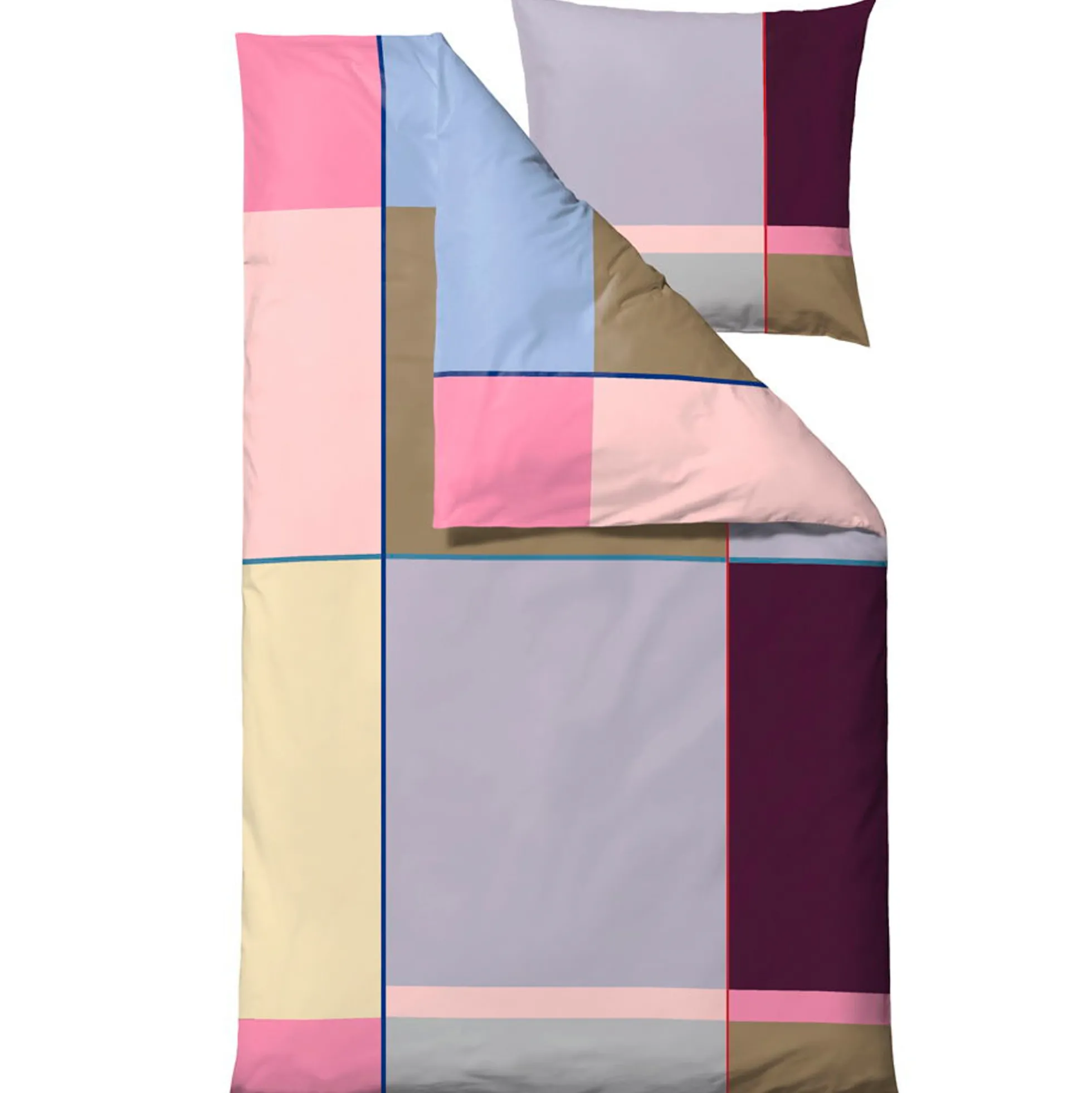 Sengetøj 140x220 cm - 100% bomuldssatint - Södahl Colour Block - Lilla