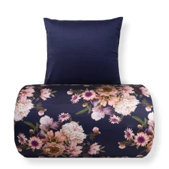 Sengetøj 150x210 cm - Bomuldssatin - Vendbart rosa blomster sengetøj