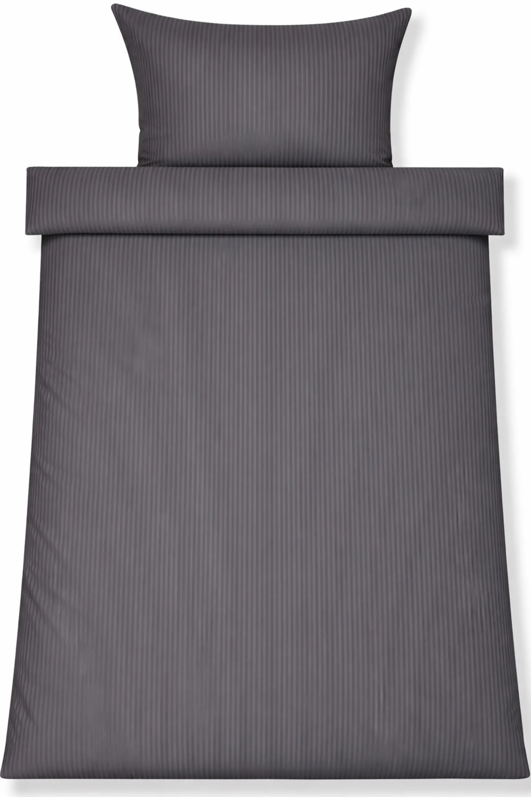 Sengetøj 140x220 cm - Egyptisk bomuld - Grå jacquardvævede striber