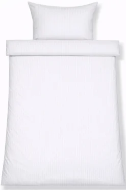 Sengetøj 140x220 cm - Egyptisk bomuld - Hvide jacquardvævede striber