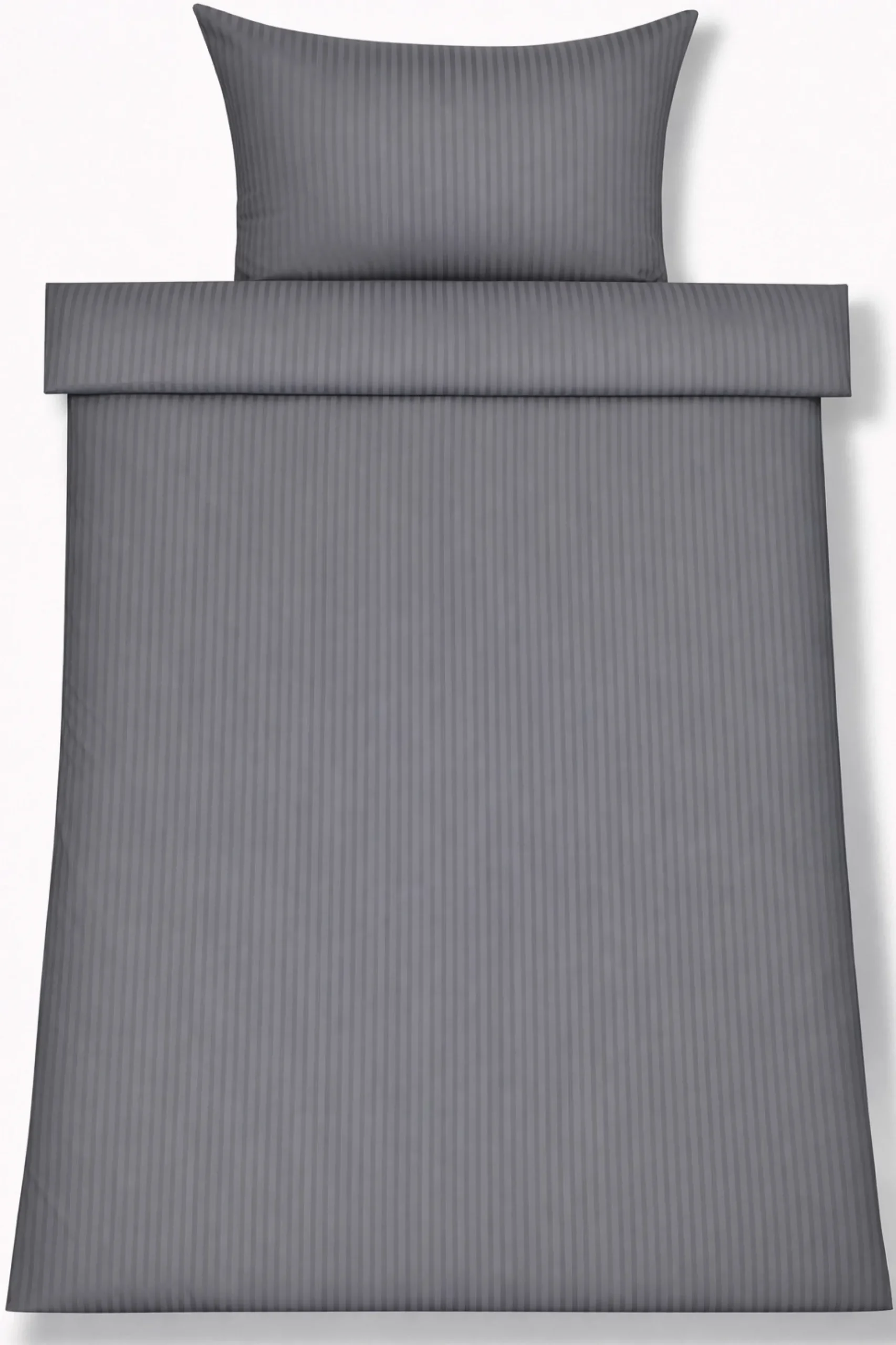 Sengetøj 140x220 cm - Egyptisk bomuld - Lysegrå jacquardvævede striber