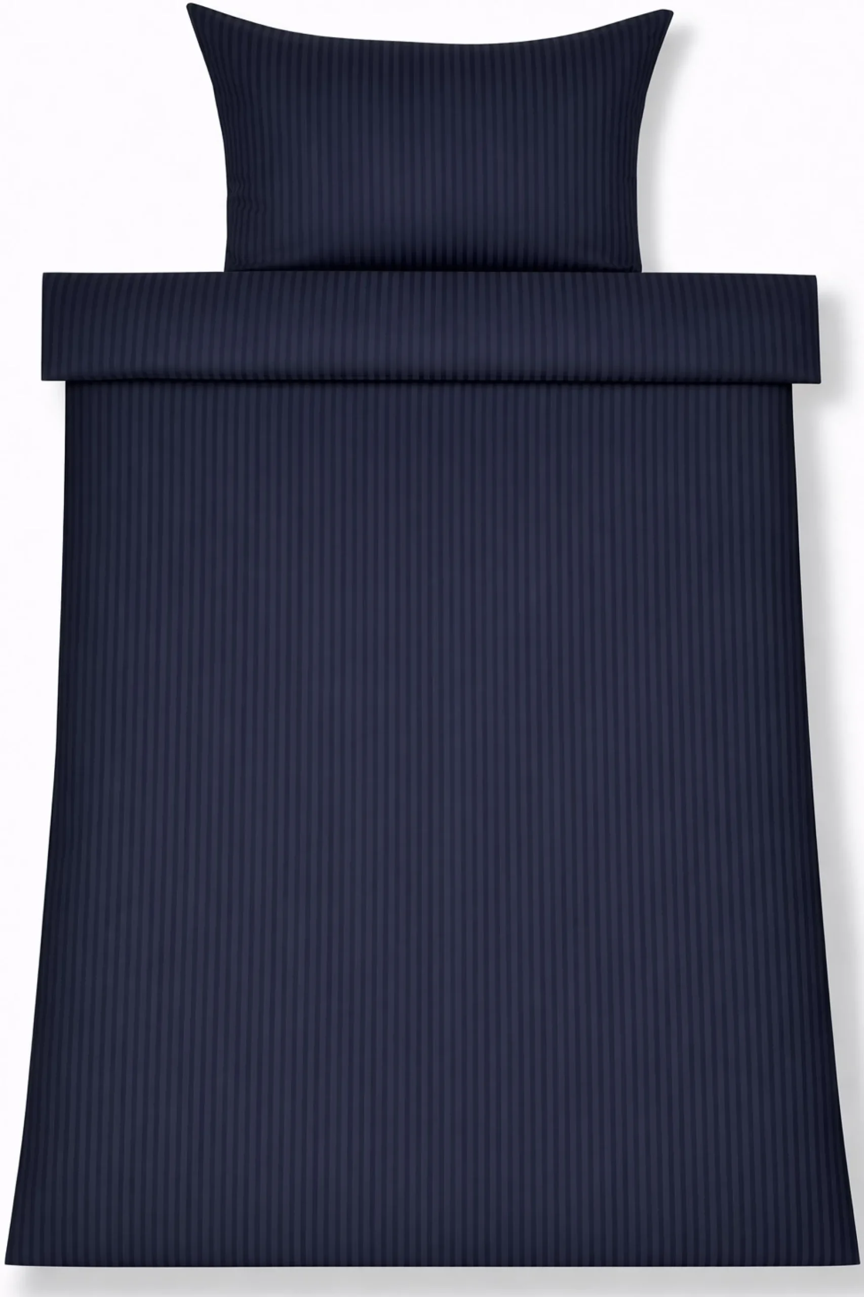 Sengetøj 140x220 cm - Egyptisk bomuld - Mørkeblå jacquardvævede striber