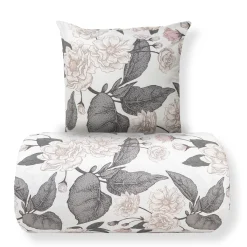 Sengetøj 140x220 cm - Microfiber - Beige blomstret print