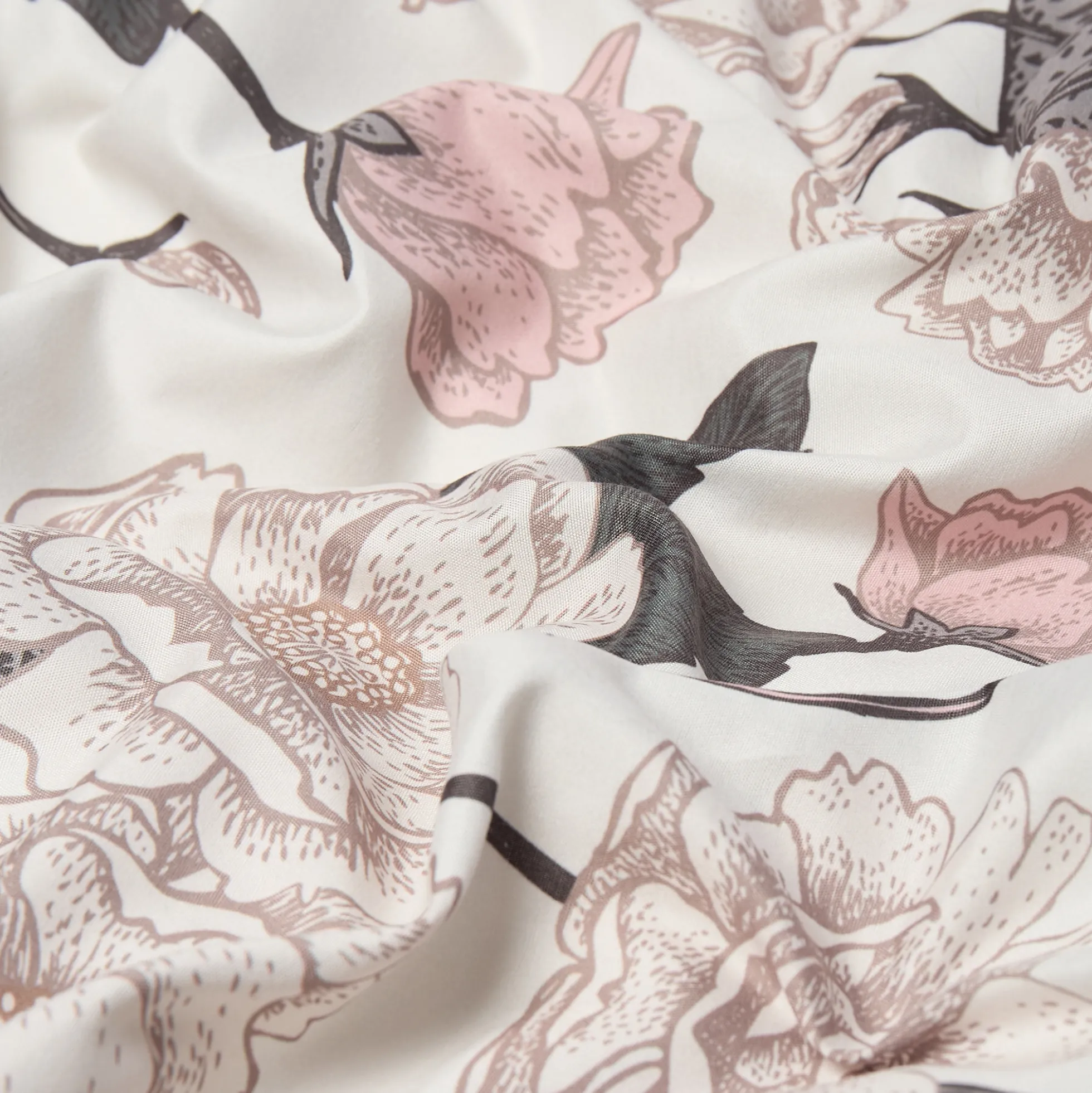 Sengetøj 140x220 cm - Microfiber - Beige blomstret print