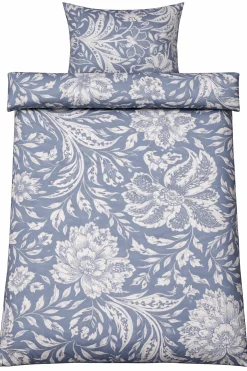 Sengetøj 140x220 cm - Microfiber - Blåt blomstret print