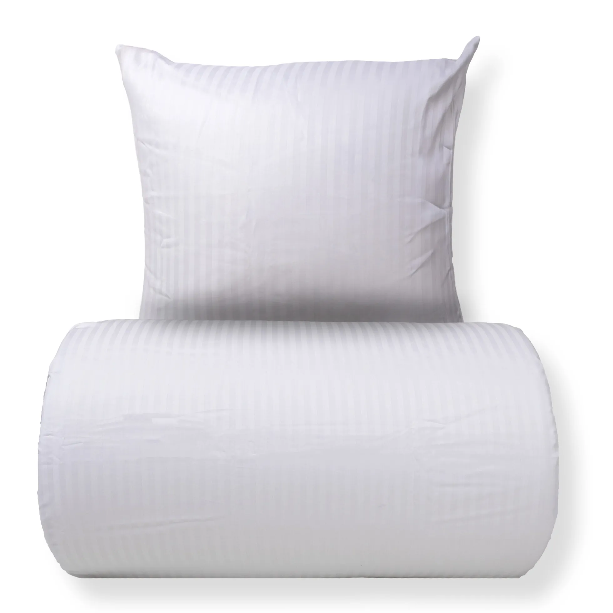 Sengetøj 150x210 cm - Microfiber - Ensfarvet med hvide striber