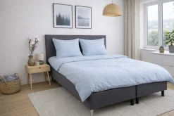 Sengetøj 140x220 cm - Microfiber - Ensfarvet pastel blå