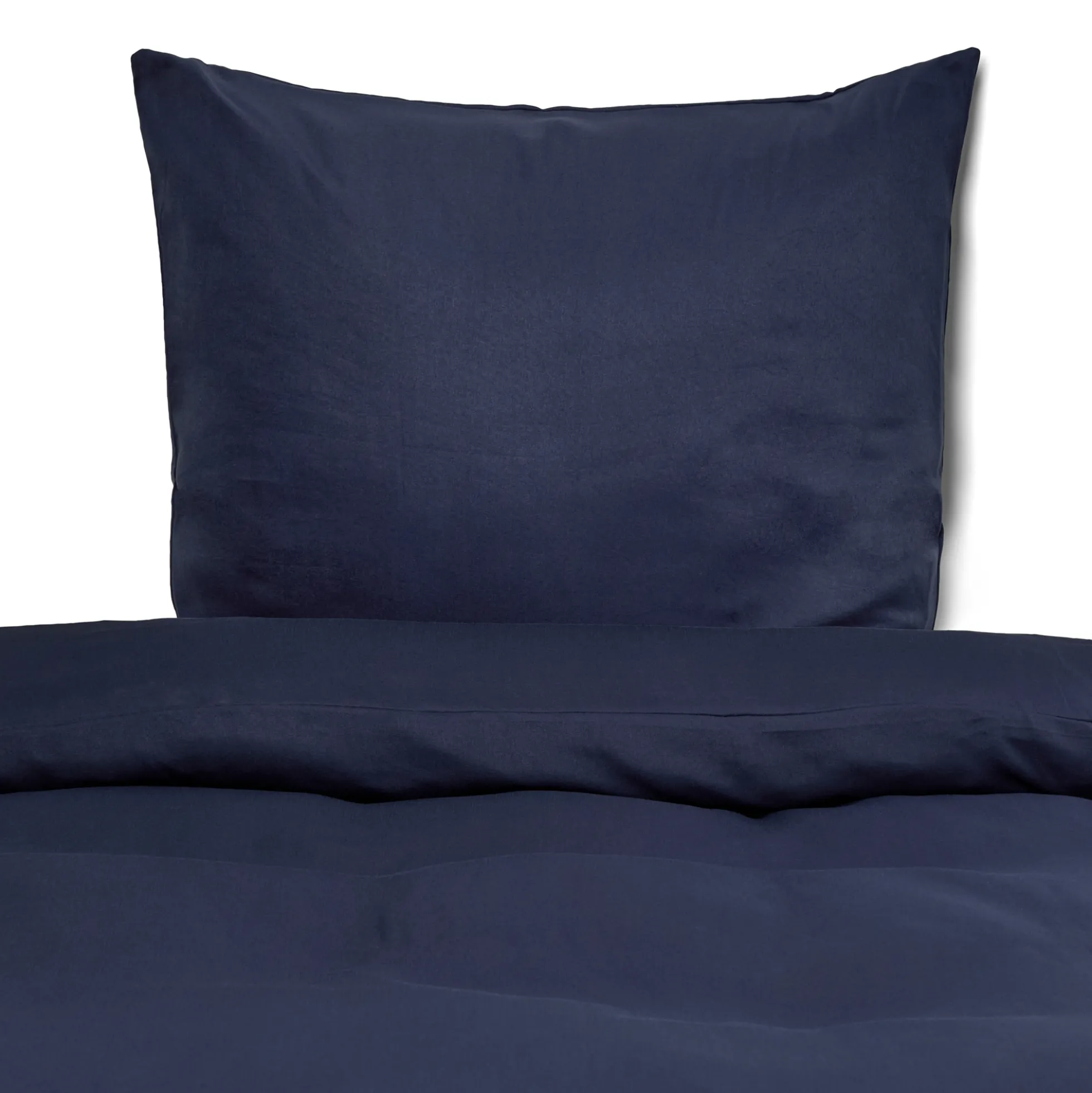 Sengetøj 140x220 cm - Microfiber - Ensfarvet mørkeblå