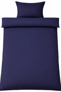 Sengetøj 140x220 cm - Microfiber - Ensfarvet mørkeblå