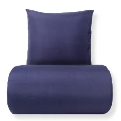 Sengetøj 140x220 cm - Microfiber - Ensfarvet mørkeblå