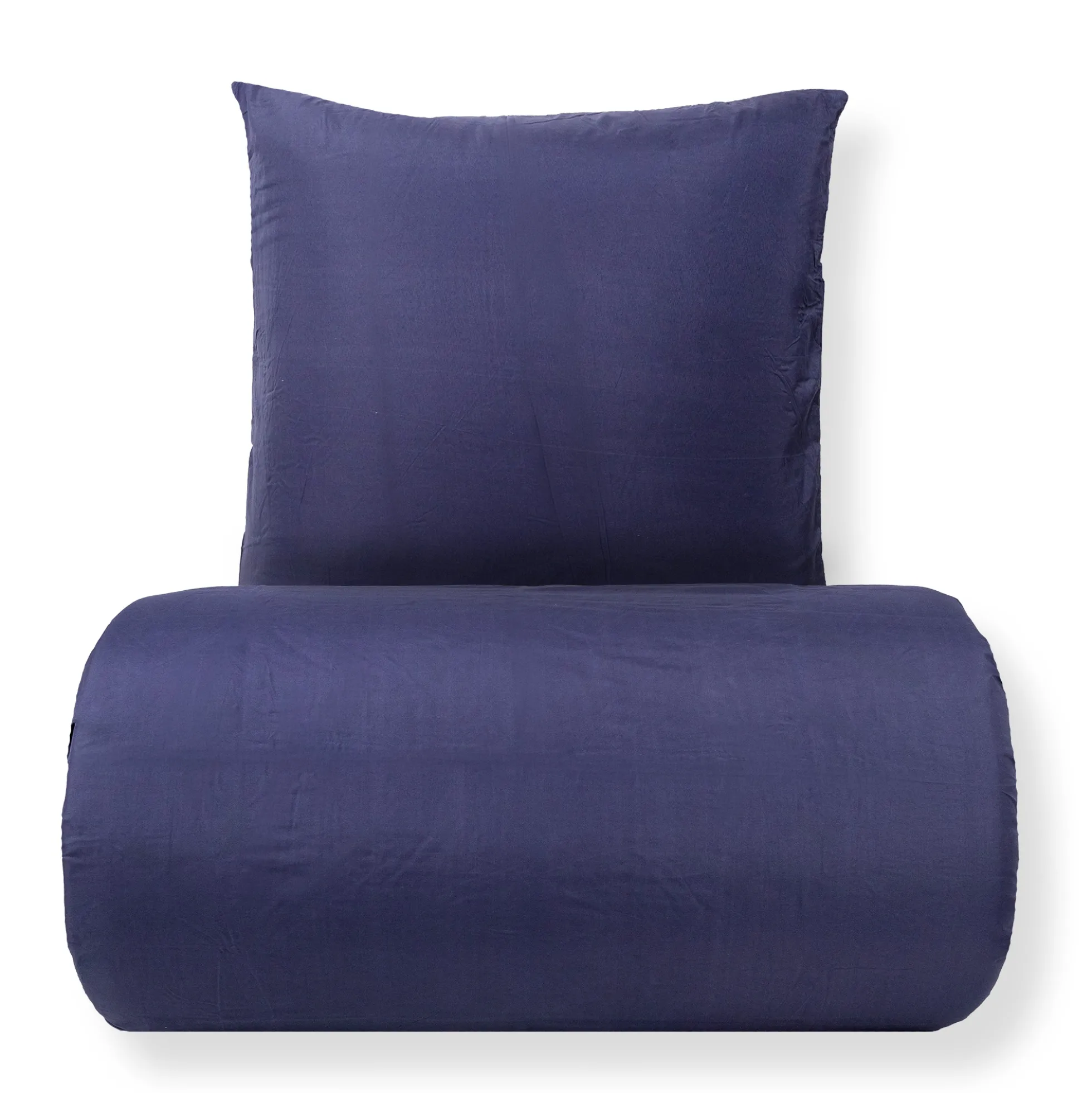 Sengetøj 140x220 cm - Microfiber - Ensfarvet mørkeblå