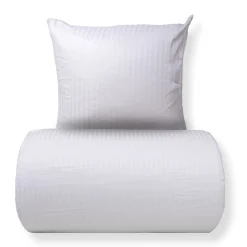 Sengetøj 140x220 cm - Microfiber - Ensfarvet med hvide striber