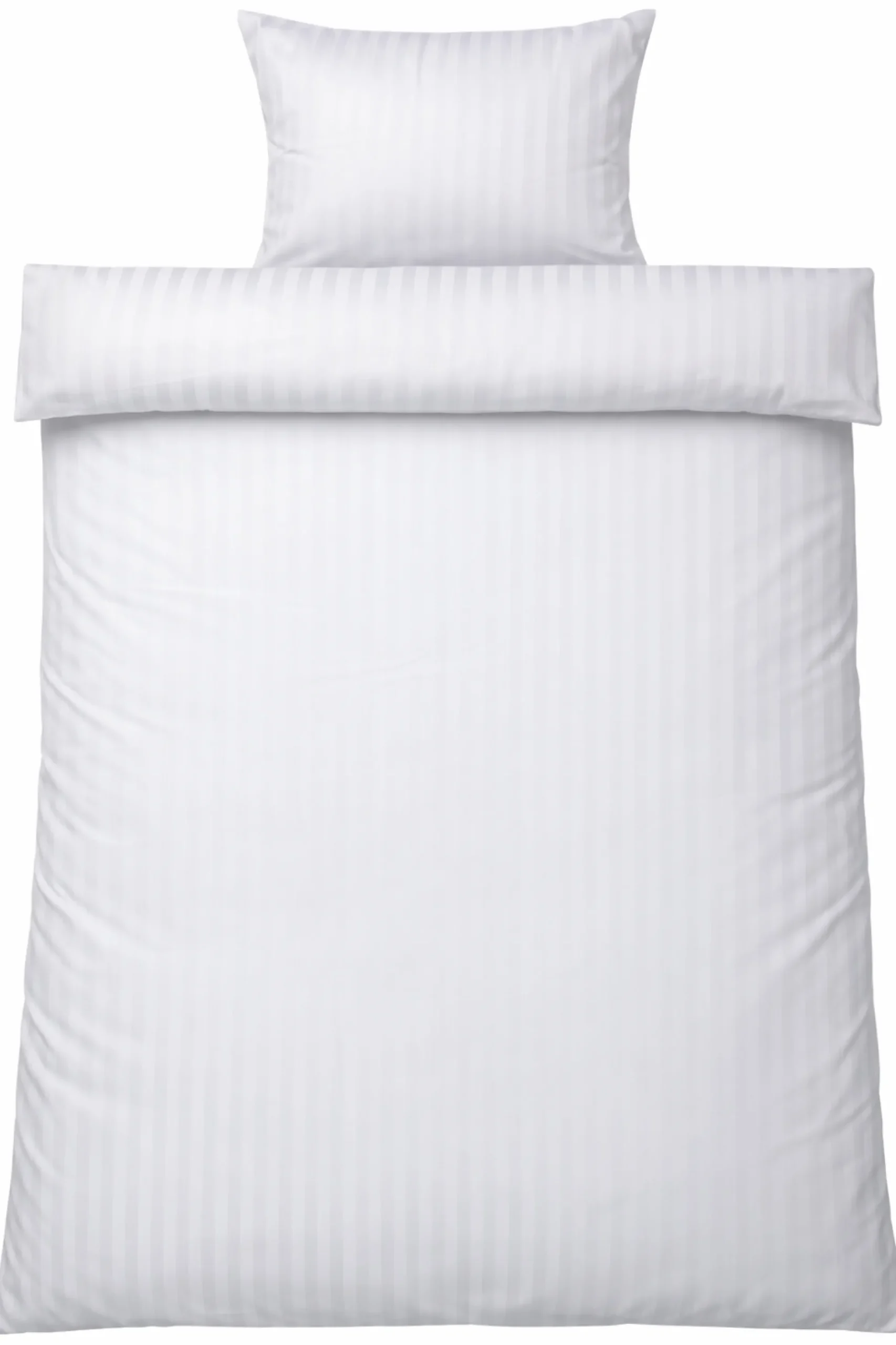 Sengetøj 140x220 cm - Microfiber - Ensfarvet med hvide striber