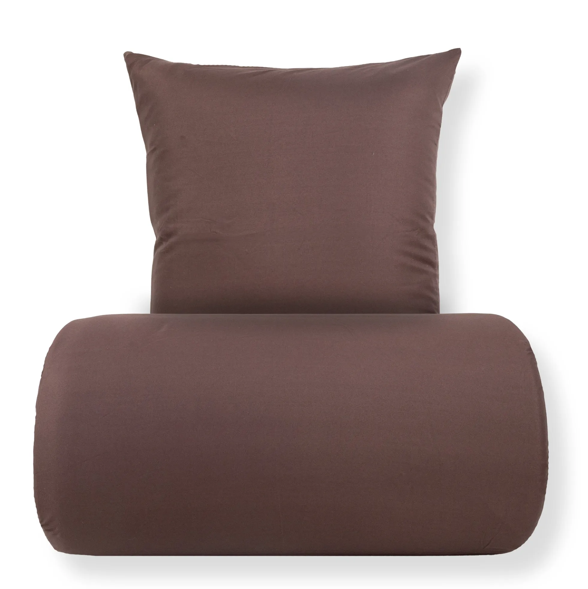 Sengetøj 140x220 cm - Microfiber - Ensfarvet brun