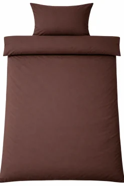 Sengetøj 140x220 cm - Microfiber - Ensfarvet brun