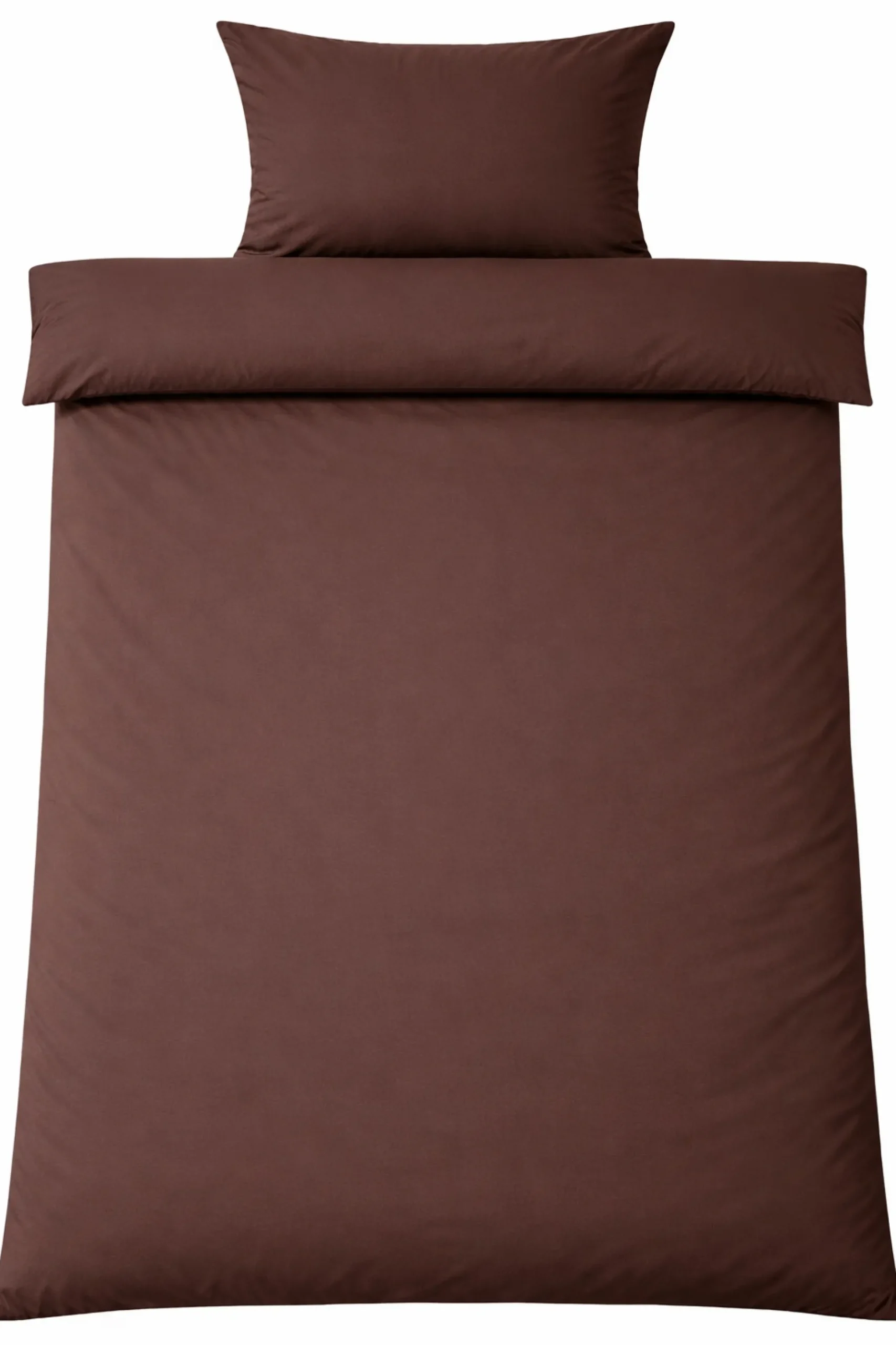 Sengetøj 140x220 cm - Microfiber - Ensfarvet brun