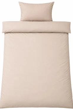 Sengetøj 140x220 cm - Microfiber - Ensfarvet beige