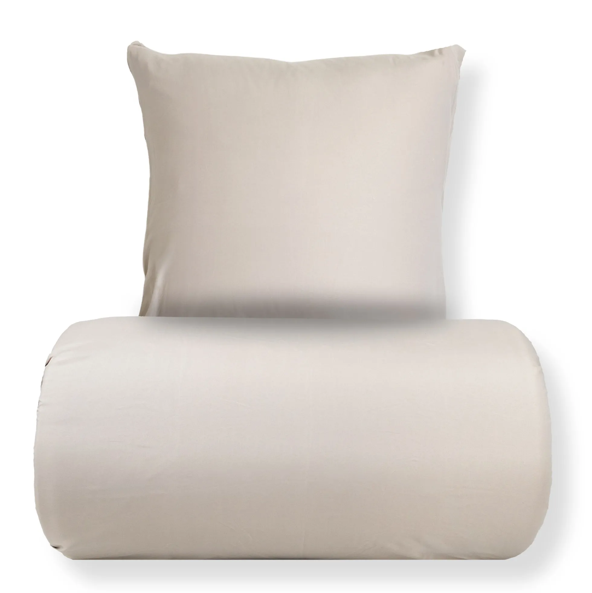 Sengetøj 140x220 cm - Microfiber - Ensfarvet beige