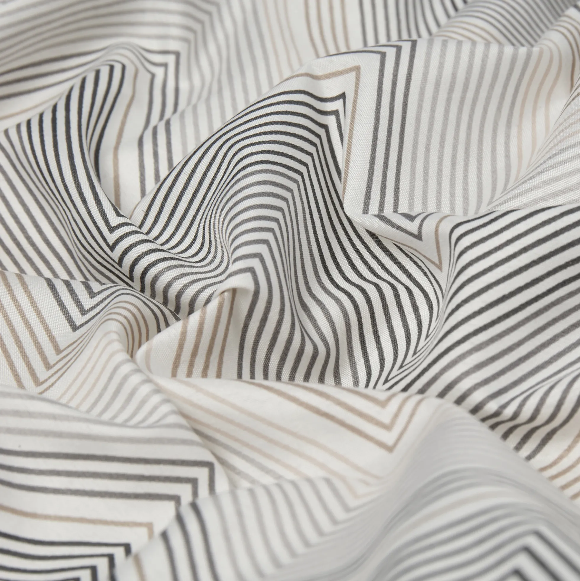 Sengetøj 140x220 cm - Microfiber - Gråt zig zag mønster