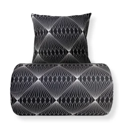 Sengetøj 140x220 cm - Microfiber - Sort diamant print
