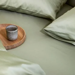 Sengetøj 140x220 cm - Stonewashed bomuldssatin - Høie of Scandinavia - Harmoni Light Green