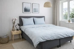 Sengetøj 150x210 cm - Stonewashed - Firm blue