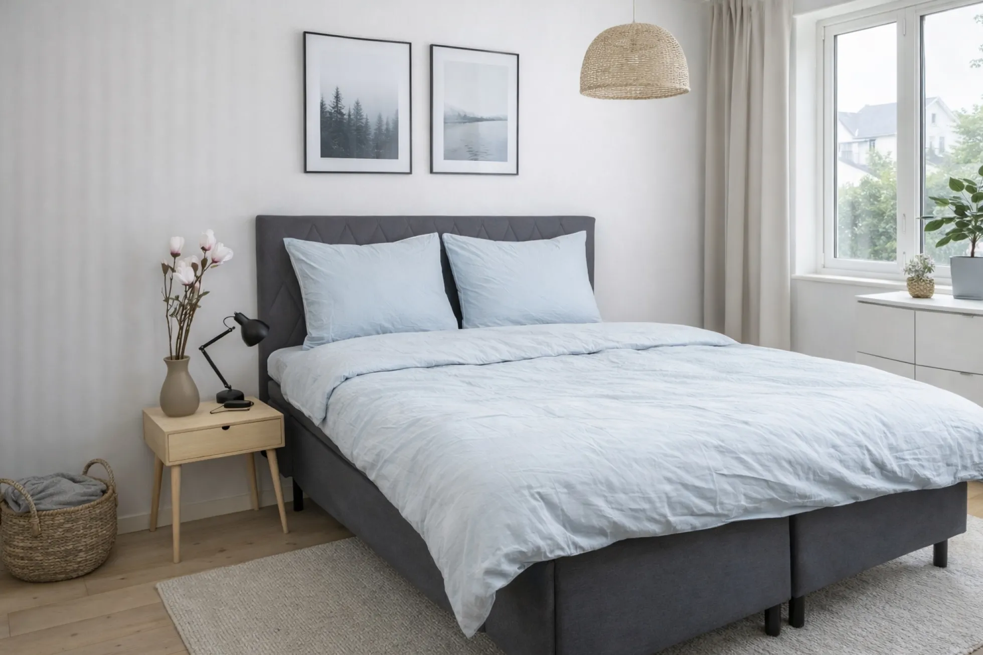 Sengetøj 150x210 cm - Stonewashed - Firm blue