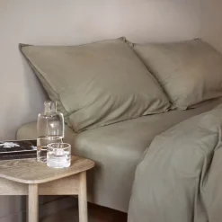 Sengetøj 140x220 cm - Stonewashed - Høie of Scandinavia - Frøya Olivengrøn