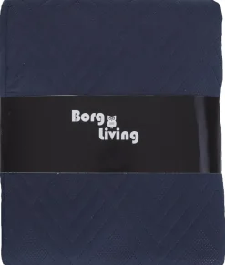Sengetæppe - 140X240 cm - Vendbart Mørkeblå og lyseblå - Tæppe til enkelseng