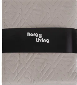 Sengetæppe - 260X240 cm - Vendbart sandfarvet og hvidt - Tæppe til dobbeltseng