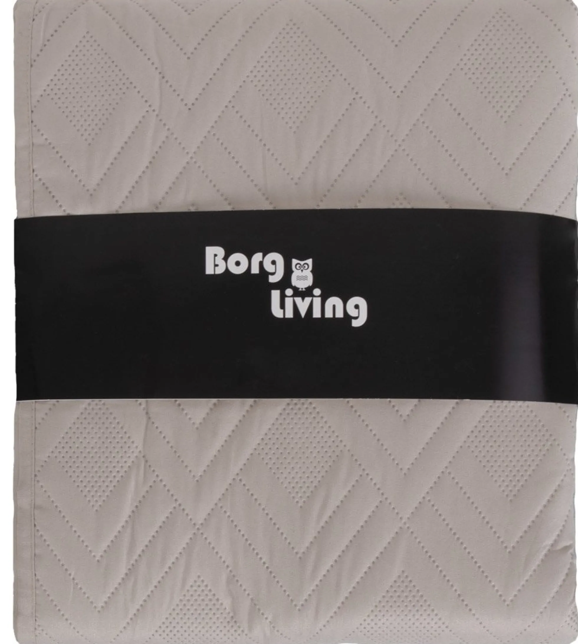 Sengetæppe - 260X240 cm - Vendbart sandfarvet og hvidt - Tæppe til dobbeltseng