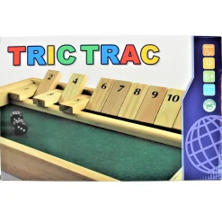 Shut the Box terningespil i træ – klassisk klapspil - 32x22 cm