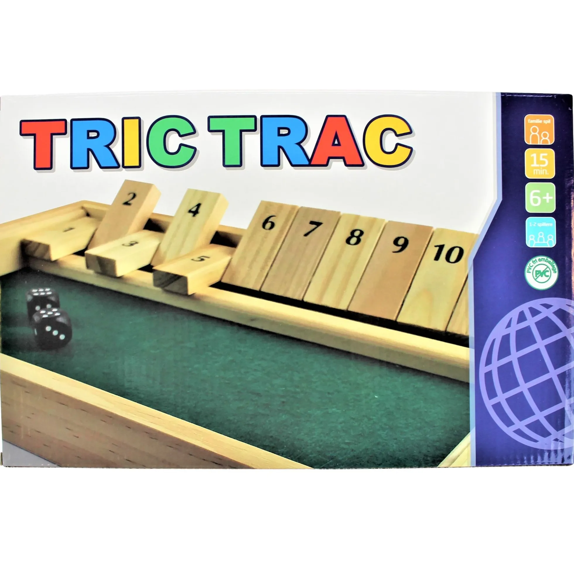 Shut the Box terningespil i træ – klassisk klapspil - 32x22 cm