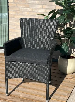 Siddehynde til havestol - Antracit gråt havehynde med 6 cm skum - Måler 48x49 cm - UV-resistent udendørs hynde - Nordstrand Home sædehynde