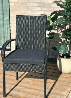Siddehynde til havestol - Antracit gråt havehynde med 6 cm skum - Måler 48x49 cm - UV-resistent udendørs hynde - Nordstrand Home sædehynde