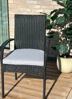 Siddehynde til havestol - Grå havehynde med 6 cm skum - Måler 48x49 cm - UV-resistent udendørs hynde - Nordstrand Home sædehynde