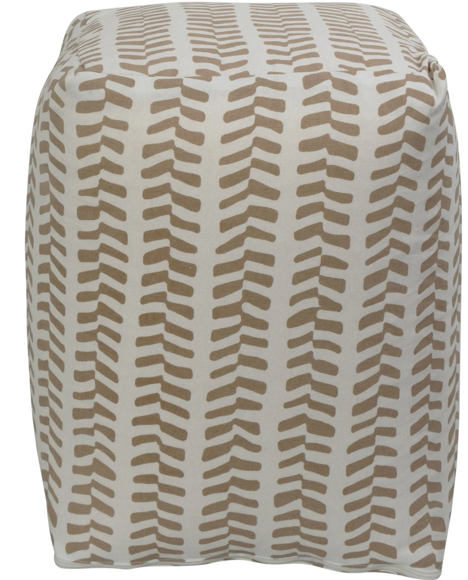 Sidepuf - 28x28x40 cm - Beige med mønster - Praktisk puf fra Nordstrand Home