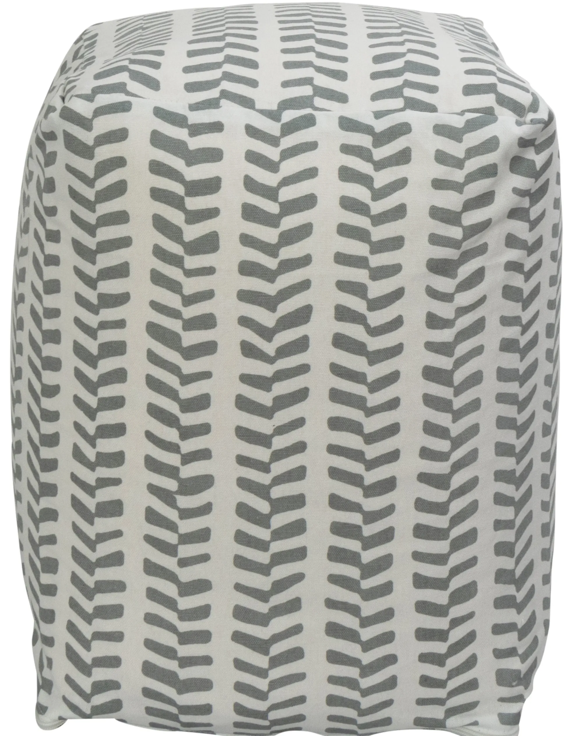 Sidepuf - 28x28x40 cm - Lysegrå med mønster - Praktisk puf fra Nordstrand Home