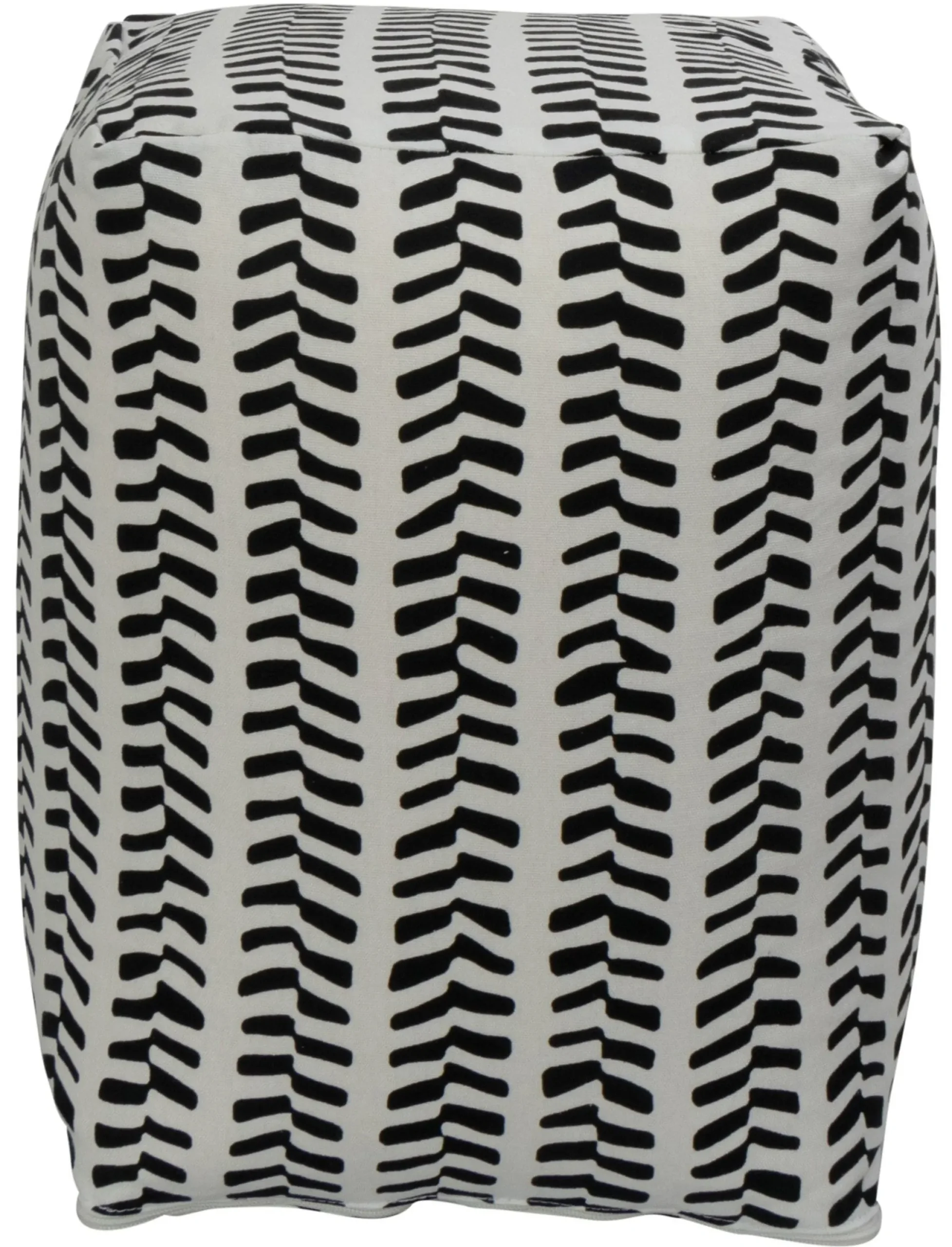 Sidepuf - 28x28x40 cm - Sort med mønster - Praktisk puf fra Nordstrand Home