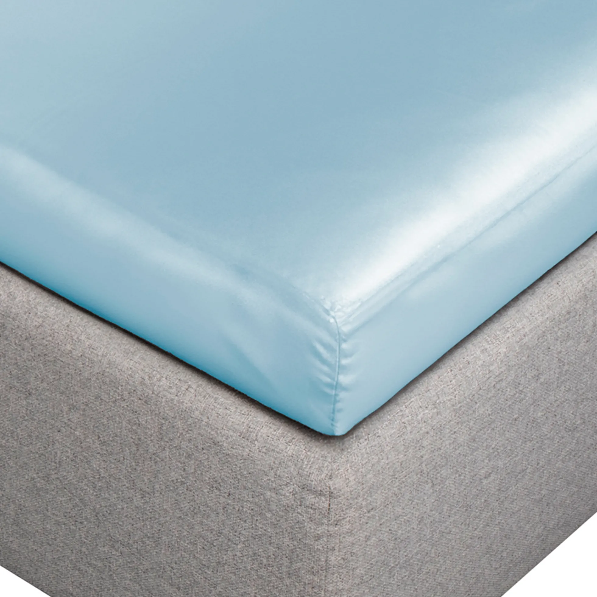 Silkelagen - Kuvertlagen 90x200x8 cm - Støvet blå - 100% morbærsilke - By Borg