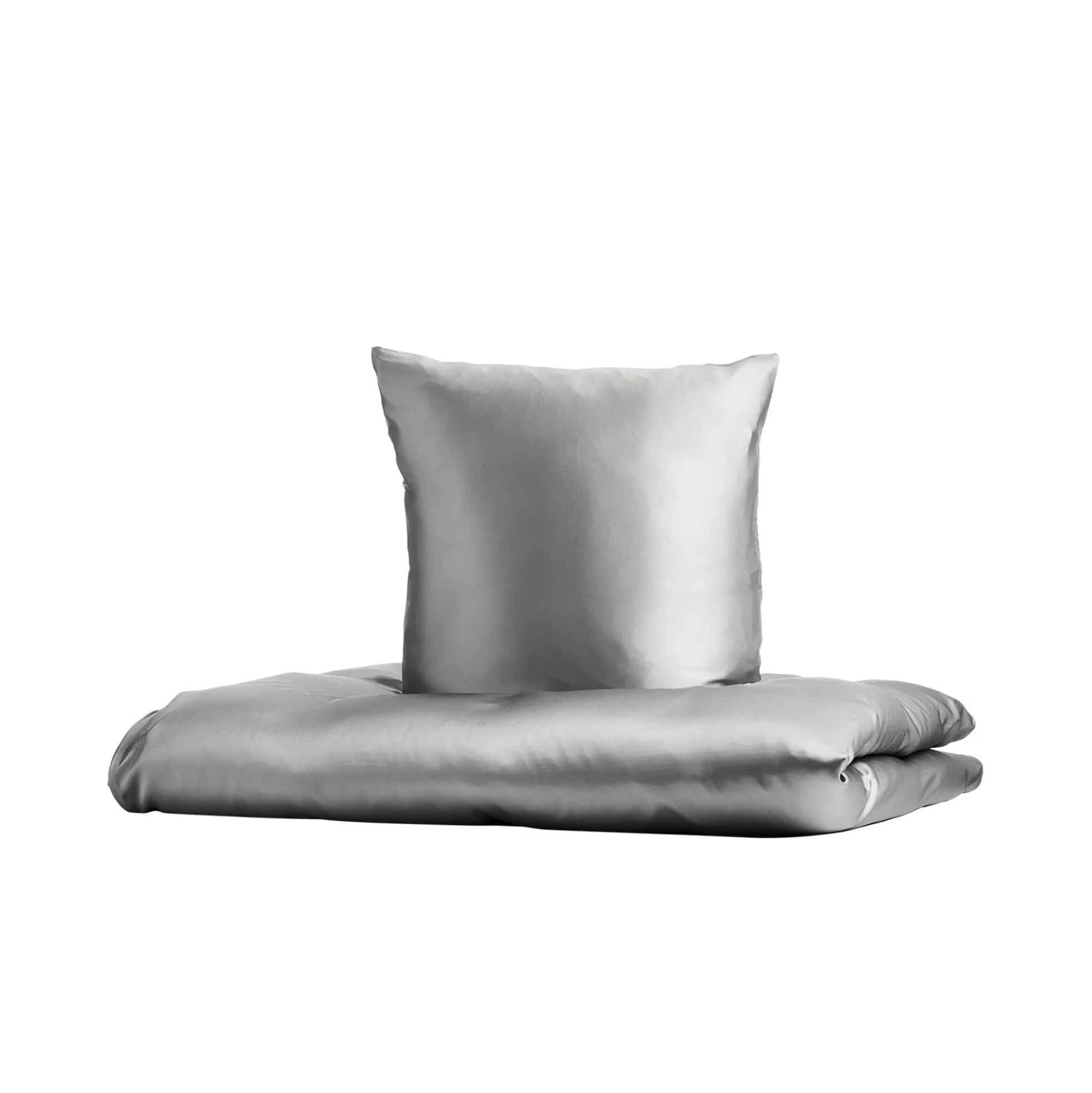 Silke sengetøj 240x220 cm - Gråt sengetøj - King size - 100% Silke - Butterfly Silk