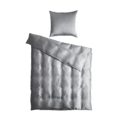 Silke sengetøj 240x220 cm - Gråt sengetøj - King size - 100% Silke - Butterfly Silk