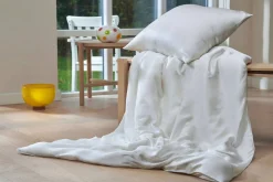 Silke sengetøj 240x220 cm - Hvidt sengetøj - King size - 100% Silke - Butterfly Silk