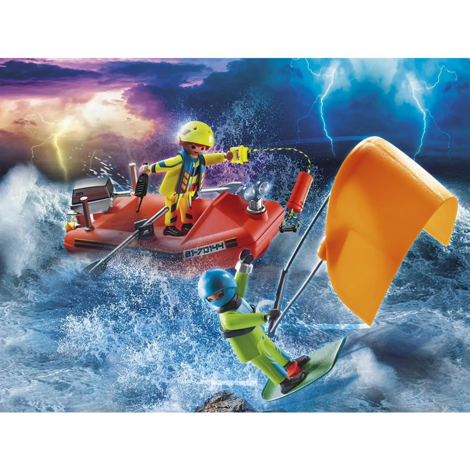 Skibsredning: Kitesurferredning med båd - PLAYMOBIL City Action
